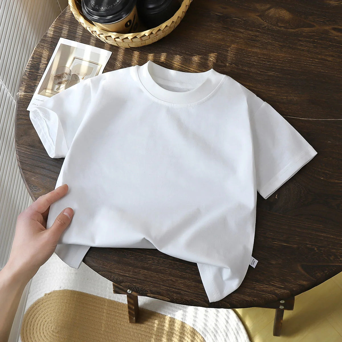 2-10Y enfants pur coton manches courtes pull T-shirt – Bébé Garçons et filles Tops d'été