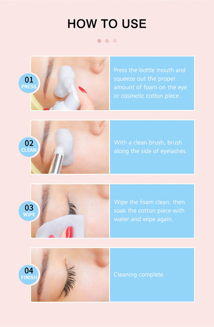 Natuhana 60ml Shampooing d'extension de cils Mousse – Mousse de nettoyage de laash pour faux cils, outil de maquillage doux et non irritant