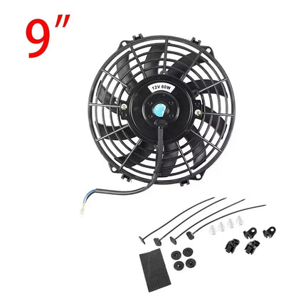 Universal 7/9/10/12/14/16 Inch 12V 80W Lame de ventilateur de refroidissement de voiture radiateur – Kit ventilateur de climatisation électrique 2100RPM
