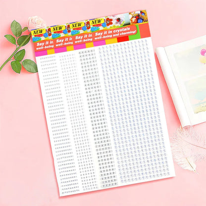1040/900/504Pcs Stickers auto-adhésifs pour boîtiers, cartes et artisanat en cristal bricolage en strass