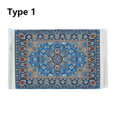 1:12 Échelle de style turc Miniature Dollhouse Tapis – Revêtement de sol pour jouer des accessoires de maison et de poupée
