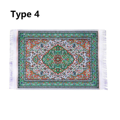 1:12 Échelle de style turc Miniature Dollhouse Tapis – Revêtement de sol pour jouer des accessoires de maison et de poupée
