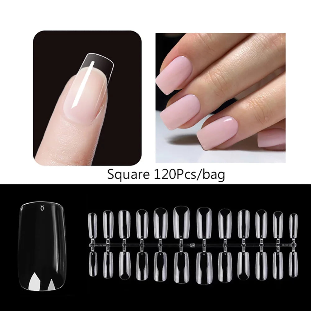 120PCS Matte Press-On Conseils d'ongles – Soft Full-Cover Almond faux ongles pour la manucure bricolage