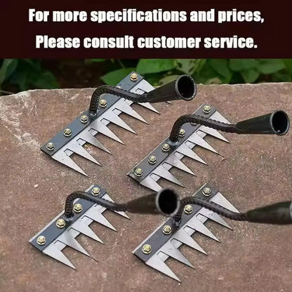 Râteau de désherbage de jardin en acier au carbone – 5/6/7/8 Outil de désherbage et d'élimination des mauvaises herbes pour l'agriculture, le jardin et l'aménagement paysager