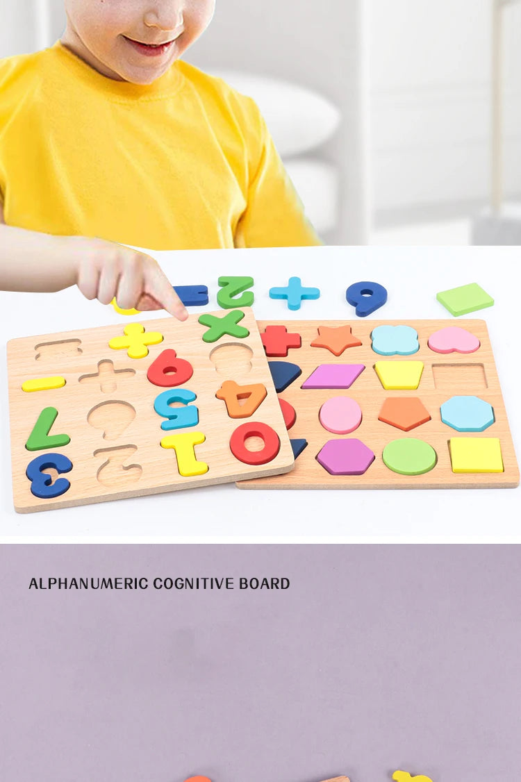 Alphabet pour enfants & Puzzle en bois – Jouet éducatif préscolaire Montessori