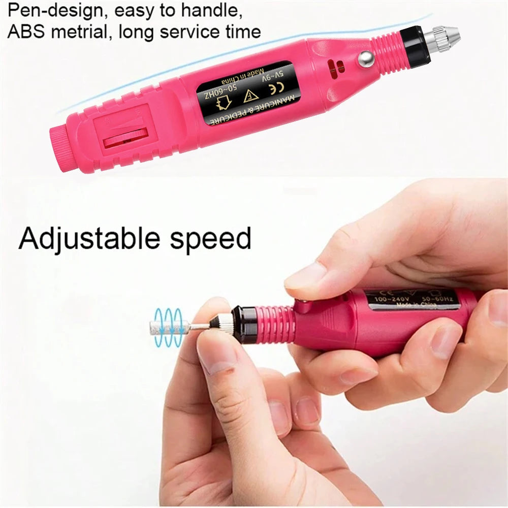 Machine de perceuse électrique professionnelle portative – ensemble de perceuse de manucure et de pédicure pour usage domestique et dans le salon