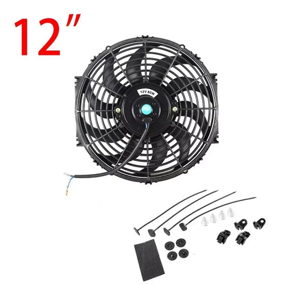 Universal 7/9/10/12/14/16 Inch 12V 80W Lame de ventilateur de refroidissement de voiture radiateur – Kit ventilateur de climatisation électrique 2100RPM
