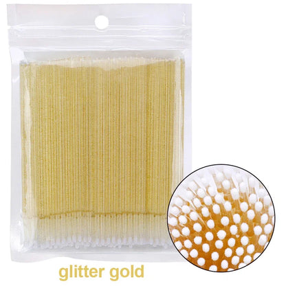 Brosses de nettoyage des cils 100PCS – Micro coton swabs pour les extensions de laash et la suppression de maquillage