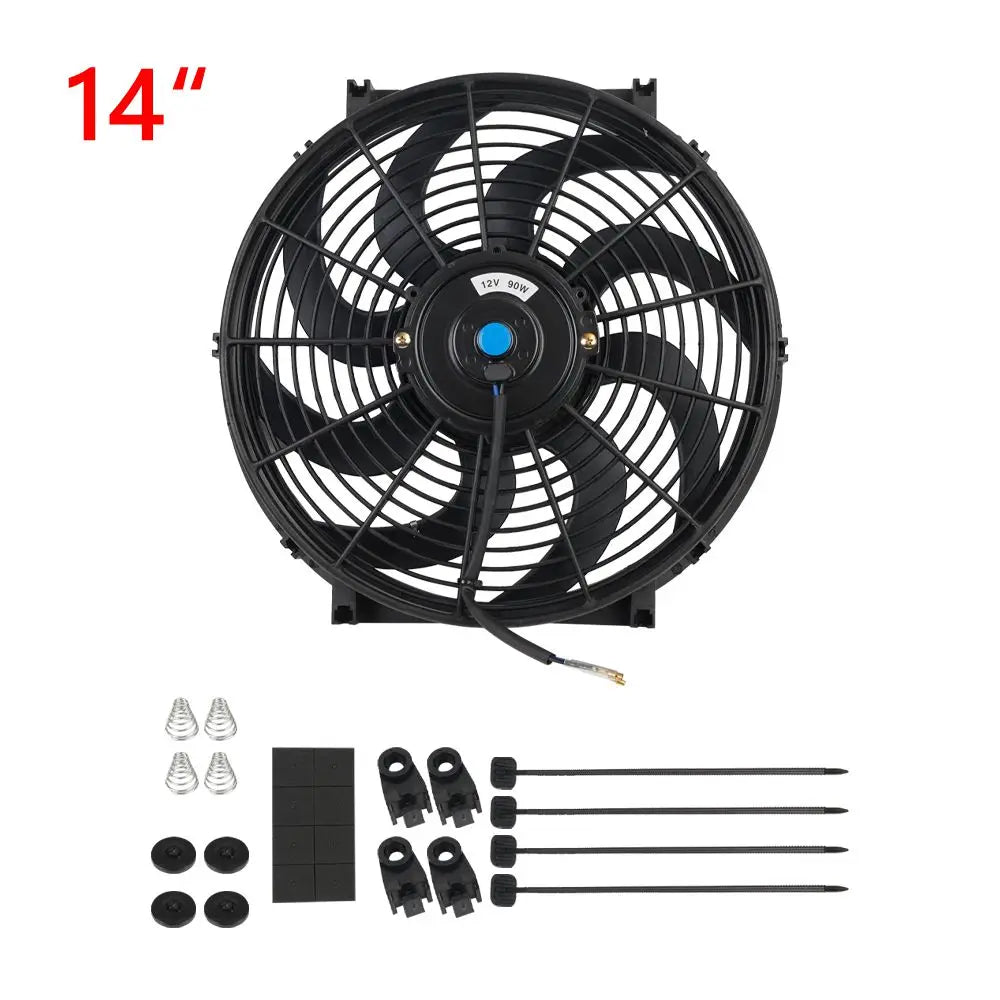 Universal 7/9/10/12/14/16 Inch 12V 80W Lame de ventilateur de refroidissement de voiture radiateur – Kit ventilateur de climatisation électrique 2100RPM