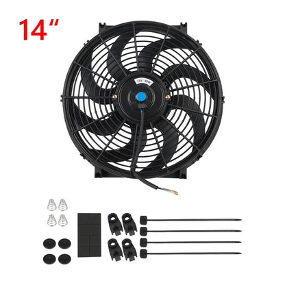 Universal 7/9/10/12/14/16 Inch 12V 80W Lame de ventilateur de refroidissement de voiture radiateur – Kit ventilateur de climatisation électrique 2100RPM