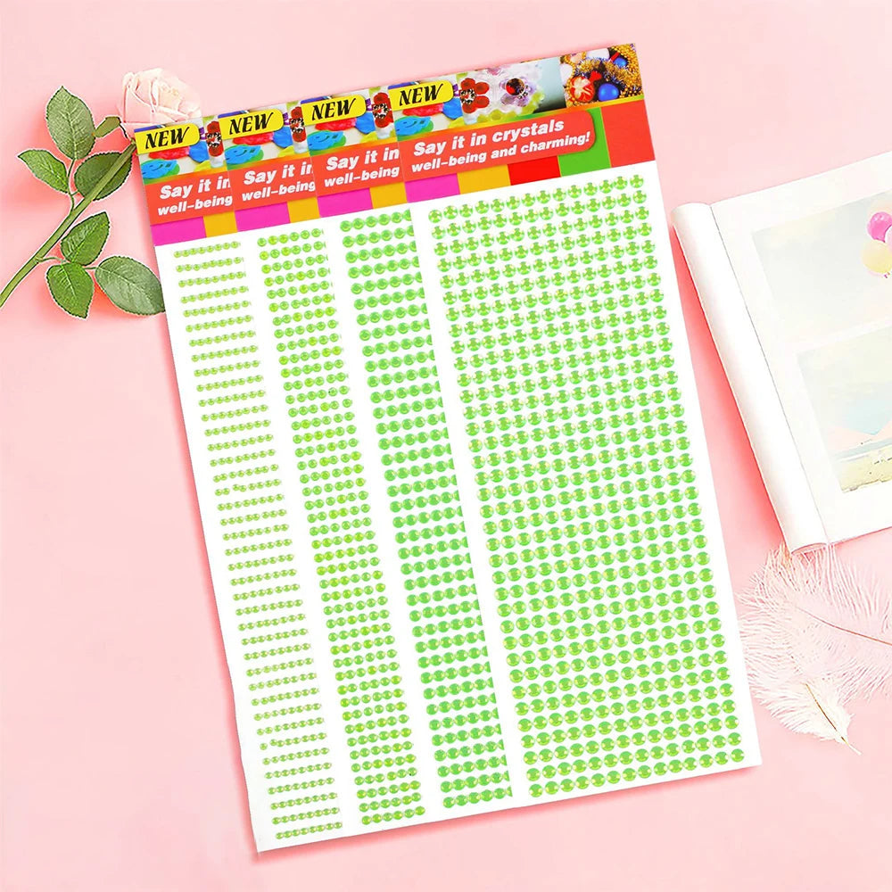 1040/900/504Pcs Stickers auto-adhésifs pour boîtiers, cartes et artisanat en cristal bricolage en strass