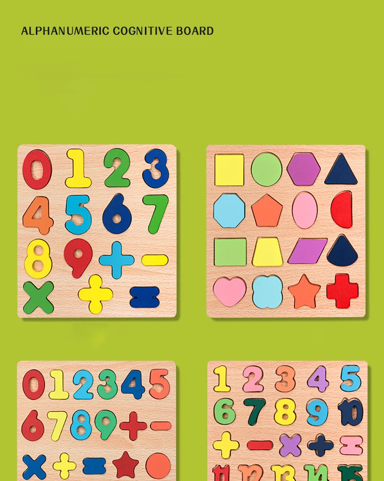 Alphabet pour enfants & Puzzle en bois – Jouet éducatif préscolaire Montessori