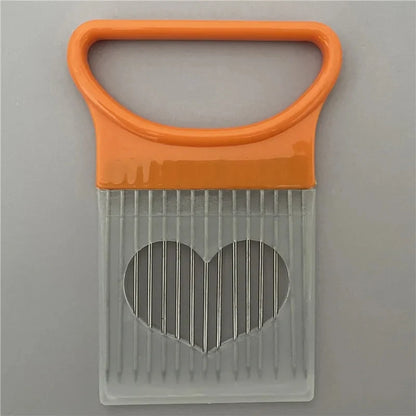 304 Support de coupe d'oignon en acier inoxydable – Guide de coupe de fourche et de glissade alimentaire pour oignons, tomates, pommes de terre et viande