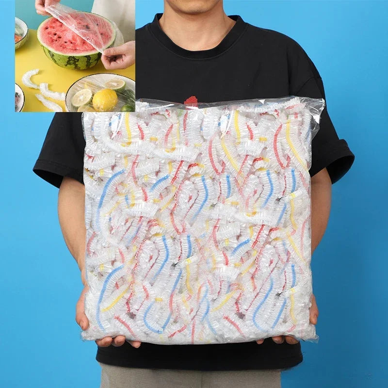 Couvre-aliments jetables et réutilisables colorés – Enveloppe en plastique élastique pour bols, fruits et stockage alimentaire