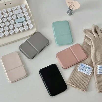 Miroir de maquillage en cuir PU pliant – Élégant miroir portatif compact pour le voyage et l'utilisation quotidienne