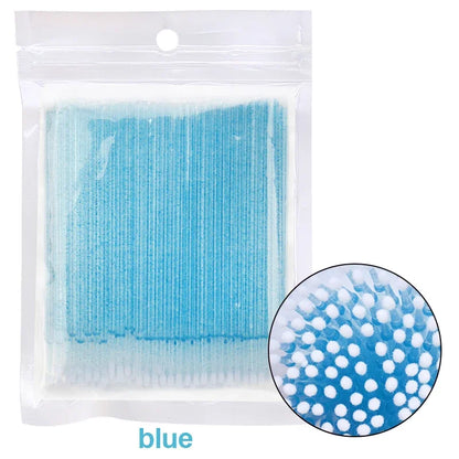 Brosses de nettoyage des cils 100PCS – Micro coton swabs pour les extensions de laash et la suppression de maquillage