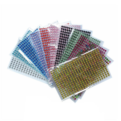1040/900/504Pcs Stickers auto-adhésifs pour boîtiers, cartes et artisanat en cristal bricolage en strass