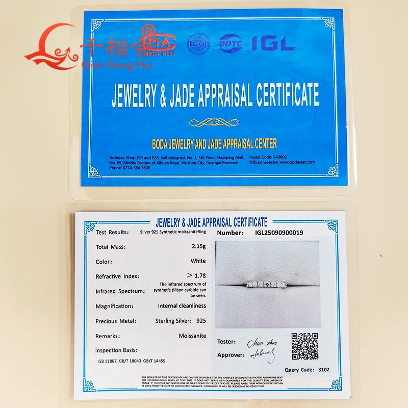 0.1ct 3mm D VVS Moissanite Anneau de bande complète d'éternité – 925 Argent Sterling Fiançailles et bijoux de fête pour les femmes