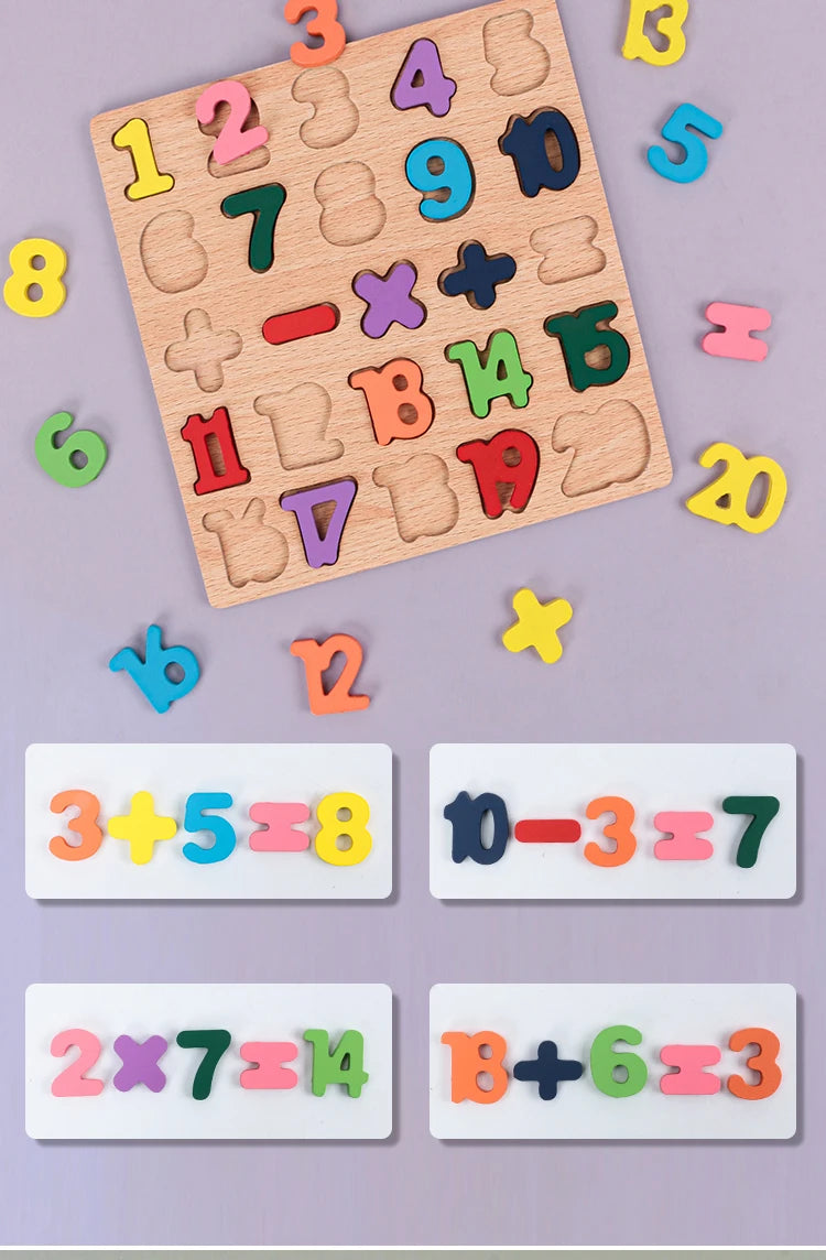 Alphabet pour enfants & Puzzle en bois – Jouet éducatif préscolaire Montessori