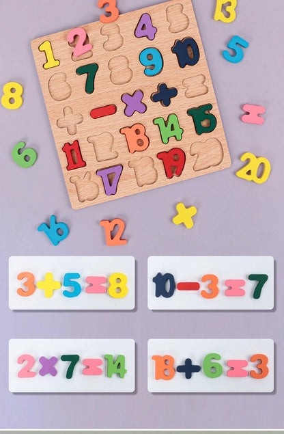 Alphabet pour enfants & Puzzle en bois – Jouet éducatif préscolaire Montessori