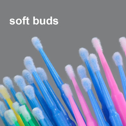 Brosses de nettoyage des cils 100PCS – Micro coton swabs pour les extensions de laash et la suppression de maquillage