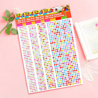 1040/900/504Pcs Stickers auto-adhésifs pour boîtiers, cartes et artisanat en cristal bricolage en strass
