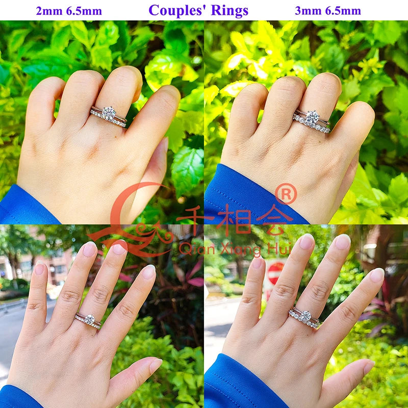 0.1ct 3mm D VVS Moissanite Anneau de bande complète d'éternité – 925 Argent Sterling Fiançailles et bijoux de fête pour les femmes