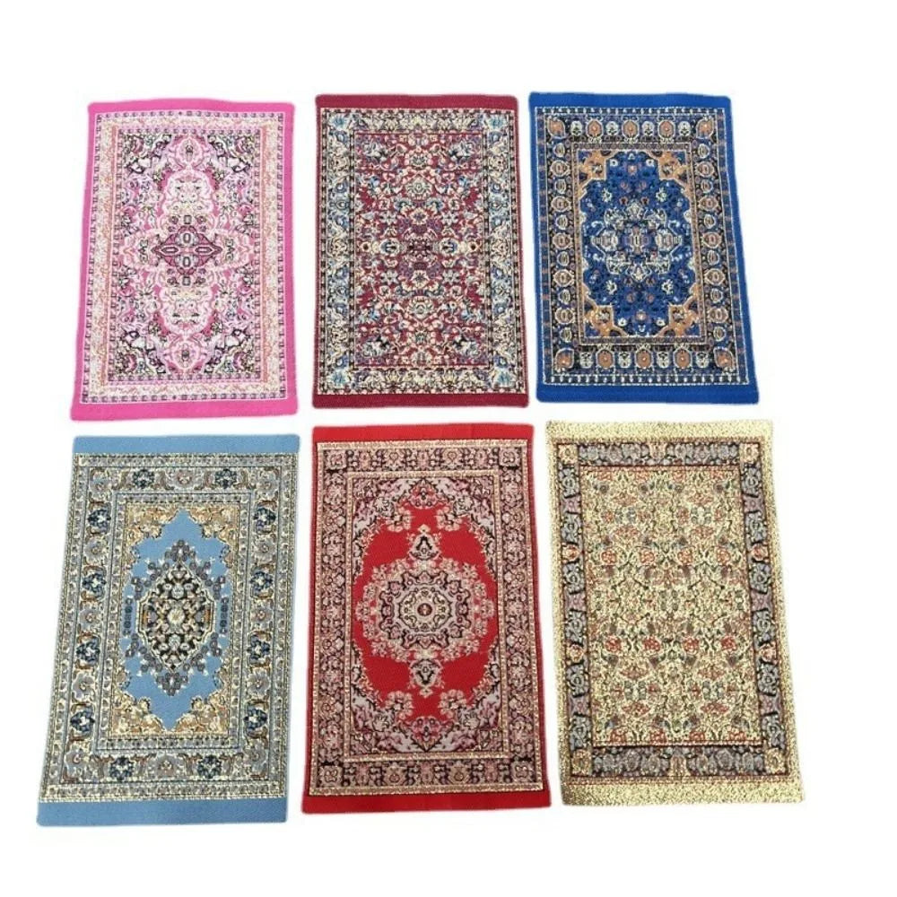1:12 Échelle de style turc Miniature Dollhouse Tapis – Revêtement de sol pour jouer des accessoires de maison et de poupée