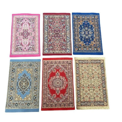 1:12 Échelle de style turc Miniature Dollhouse Tapis – Revêtement de sol pour jouer des accessoires de maison et de poupée