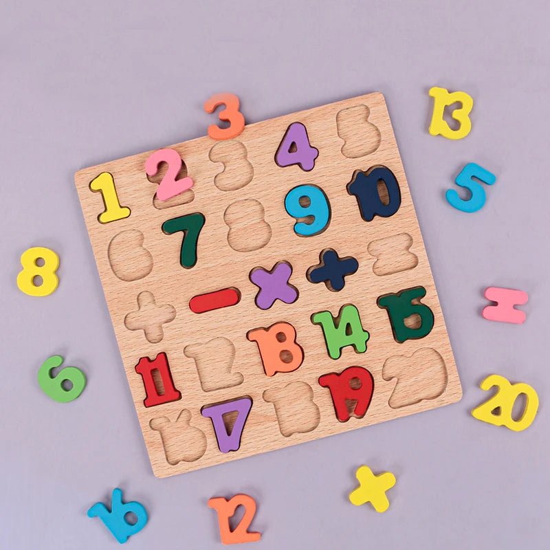 Alphabet pour enfants & Puzzle en bois – Jouet éducatif préscolaire Montessori