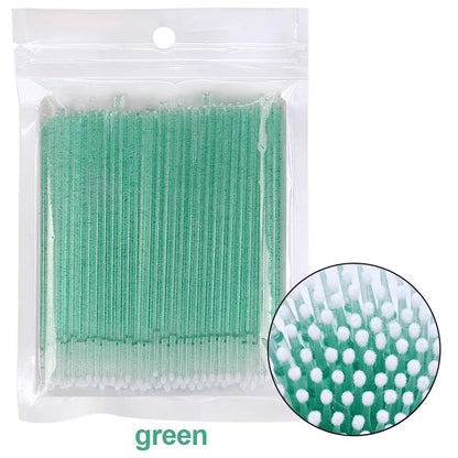 Brosses de nettoyage des cils 100PCS – Micro coton swabs pour les extensions de laash et la suppression de maquillage
