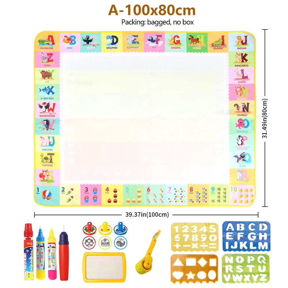 100x80CM Montessori Magic Drawing Board – Tapis de doodle réutilisable pour enfants Formation à l'art éducatif et au contrôle du stylo