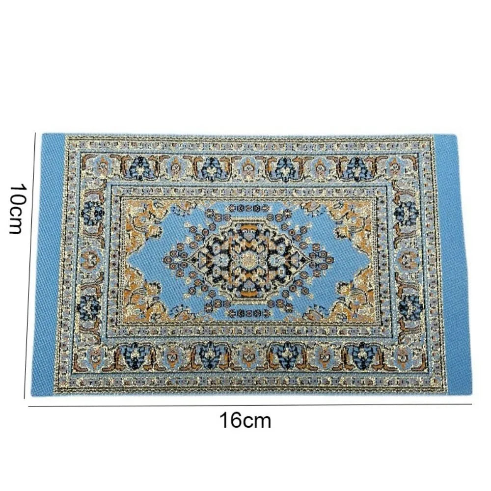 1:12 Échelle de style turc Miniature Dollhouse Tapis – Revêtement de sol pour jouer des accessoires de maison et de poupée