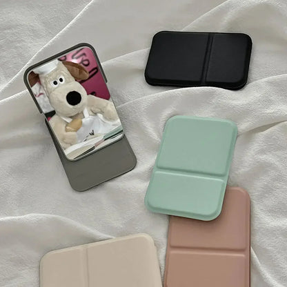 Miroir de maquillage en cuir PU pliant – Élégant miroir portatif compact pour le voyage et l'utilisation quotidienne