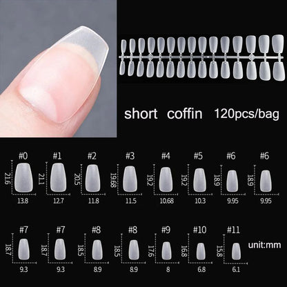 120PCS Matte Press-On Conseils d'ongles – Soft Full-Cover Almond faux ongles pour la manucure bricolage