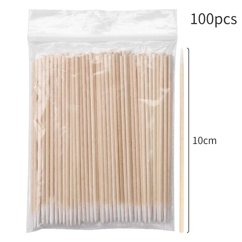 Brosses de nettoyage des cils 100PCS – Micro coton swabs pour les extensions de laash et la suppression de maquillage