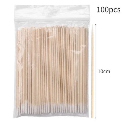 Brosses de nettoyage des cils 100PCS – Micro coton swabs pour les extensions de laash et la suppression de maquillage