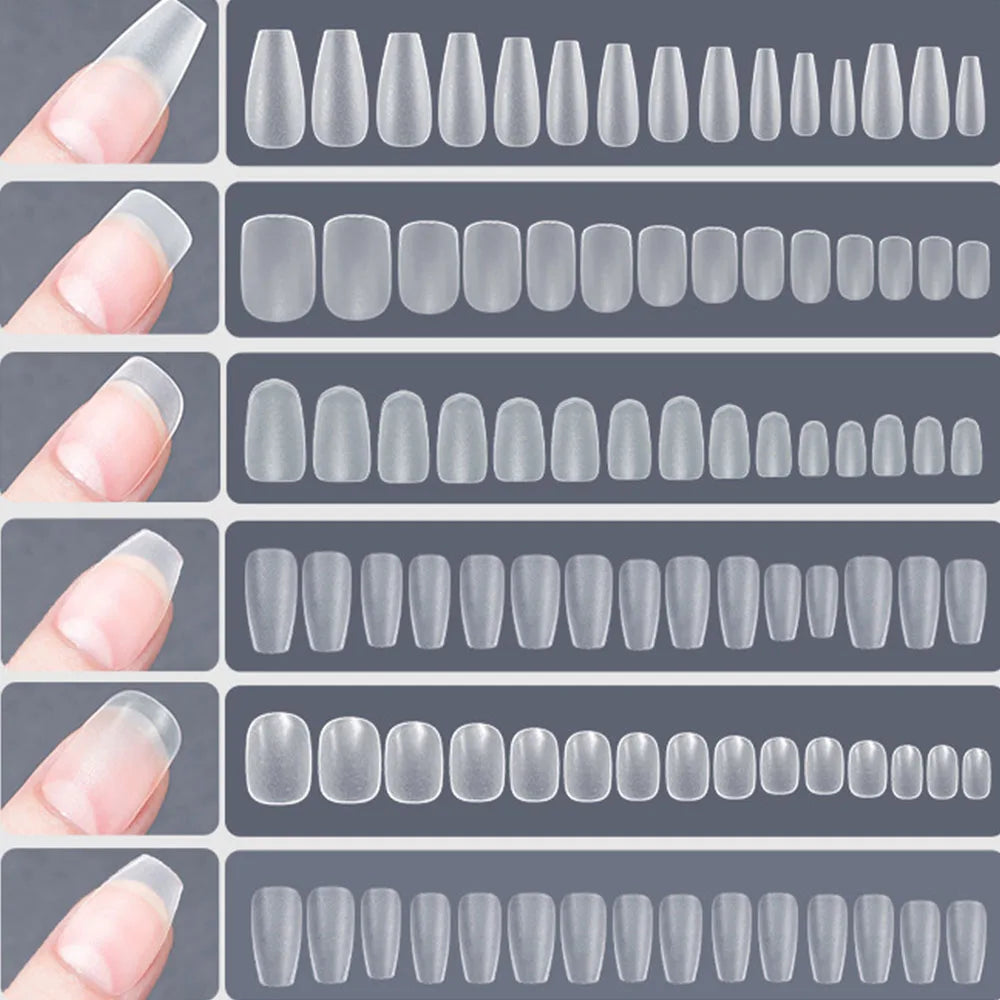 120PCS Matte Press-On Conseils d'ongles – Soft Full-Cover Almond faux ongles pour la manucure bricolage