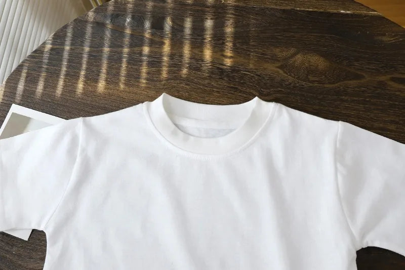 2-10Y enfants pur coton manches courtes pull T-shirt – Bébé Garçons et filles Tops d'été