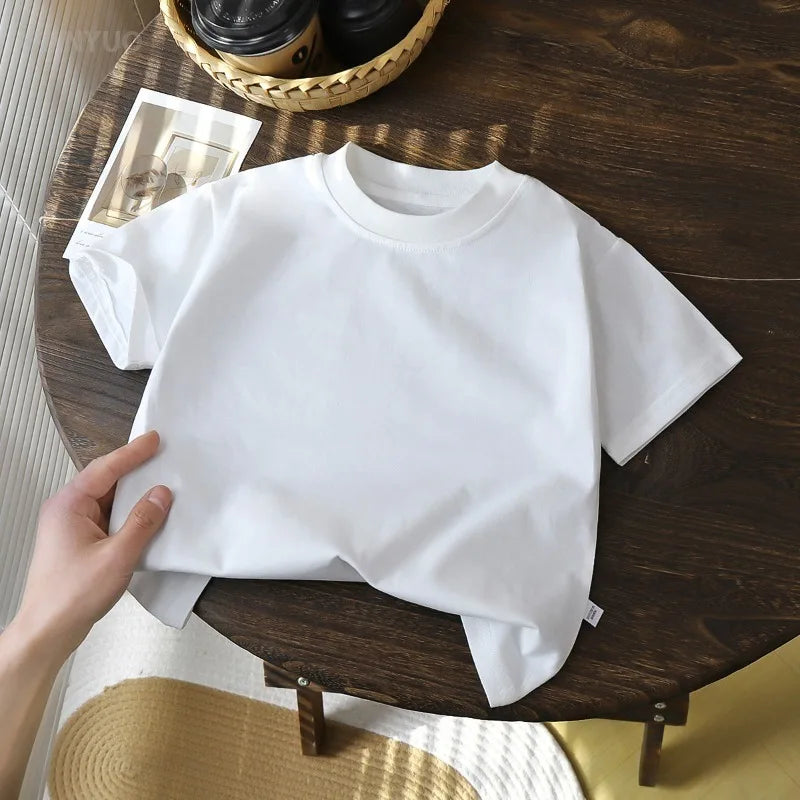 2-10Y enfants pur coton manches courtes pull T-shirt – Bébé Garçons et filles Tops d'été