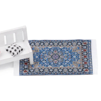 1:12 Échelle de style turc Miniature Dollhouse Tapis – Revêtement de sol pour jouer des accessoires de maison et de poupée