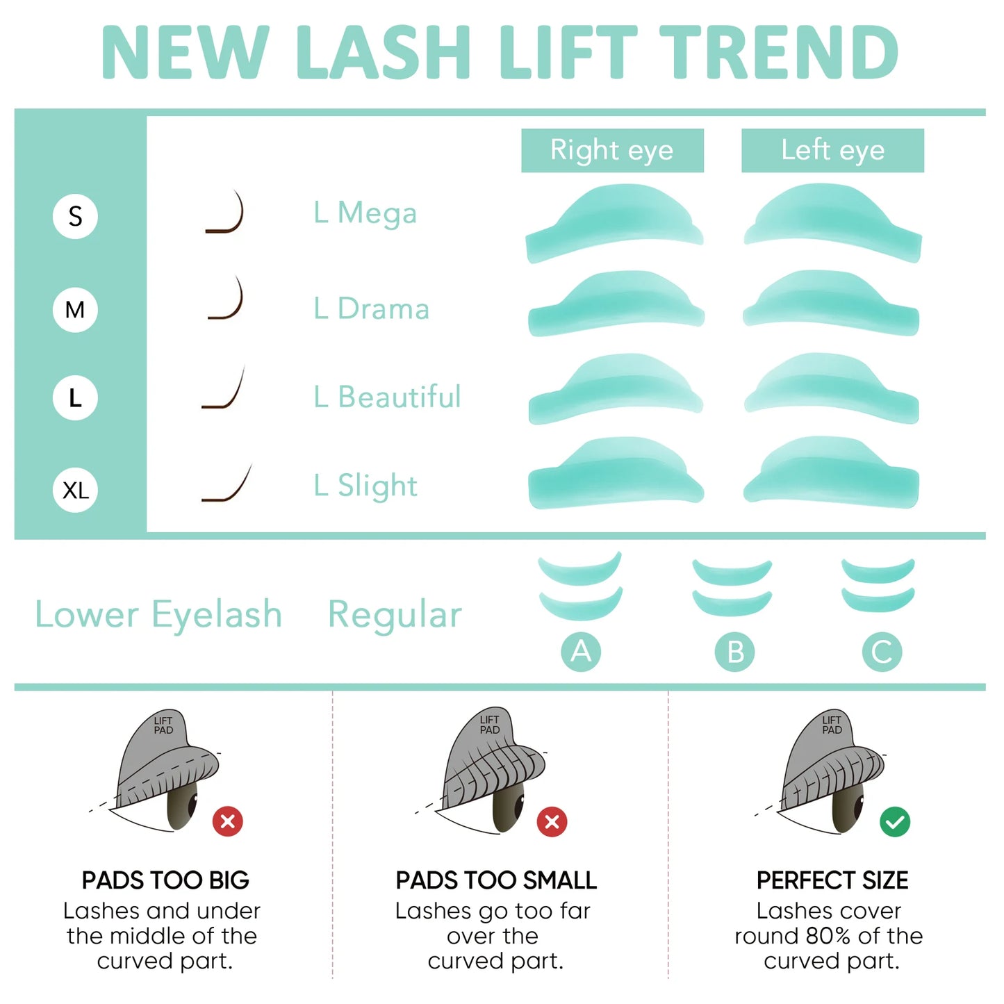 Libeauty 7 Paris Reusable Lash Lift Shield Pads – Silicone Cils Curler & Curling Iron Accessoires, outil de maquillage