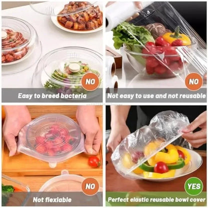 Couvre-aliments jetables et réutilisables colorés – Enveloppe en plastique élastique pour bols, fruits et stockage alimentaire