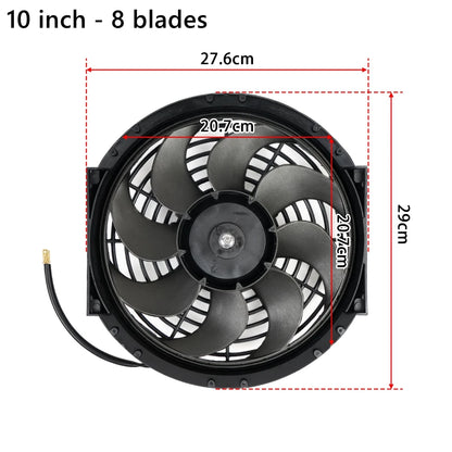 Universal 7/9/10/12/14/16 Inch 12V 80W Lame de ventilateur de refroidissement de voiture radiateur – Kit ventilateur de climatisation électrique 2100RPM