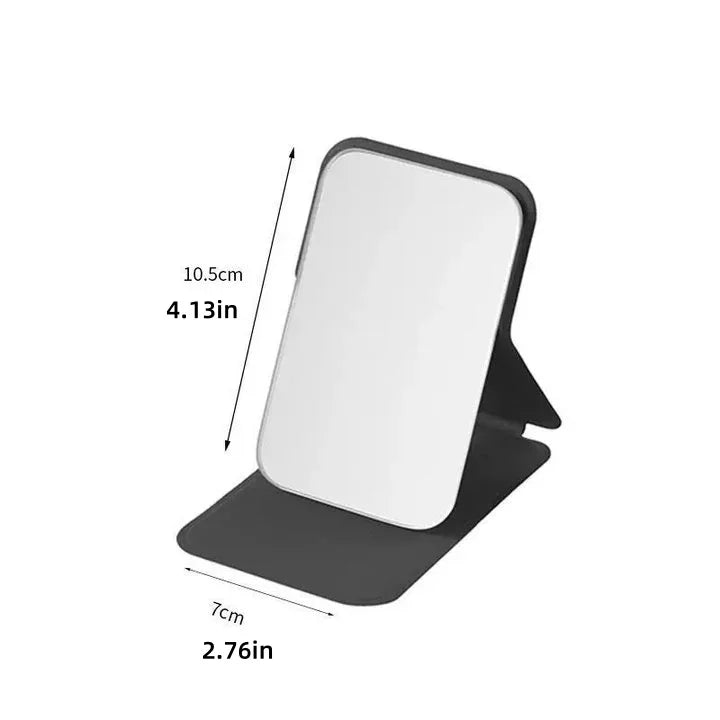 Miroir de maquillage en cuir PU pliant – Élégant miroir portatif compact pour le voyage et l'utilisation quotidienne