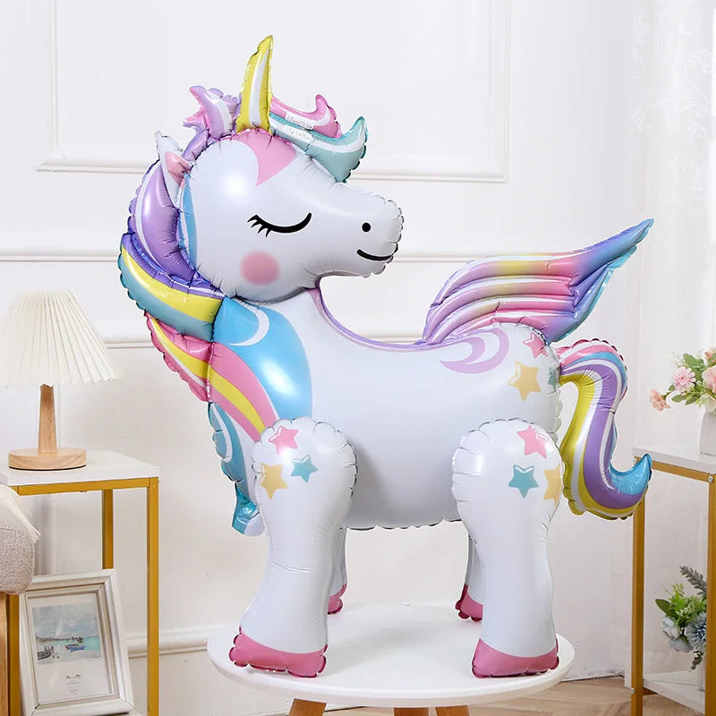 Unique Standing Unicorn Foil Balloon – 3D Unicorn Birthday Party Decoration, Wedding & Event Supplies