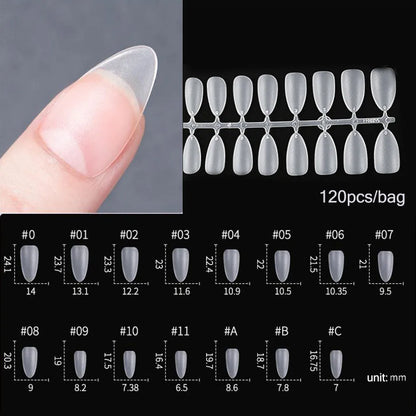 120PCS Matte Press-On Conseils d'ongles – Soft Full-Cover Almond faux ongles pour la manucure bricolage
