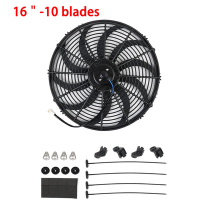 Universal 7/9/10/12/14/16 Inch 12V 80W Lame de ventilateur de refroidissement de voiture radiateur – Kit ventilateur de climatisation électrique 2100RPM