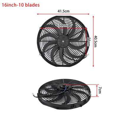 Universal 7/9/10/12/14/16 Inch 12V 80W Lame de ventilateur de refroidissement de voiture radiateur – Kit ventilateur de climatisation électrique 2100RPM