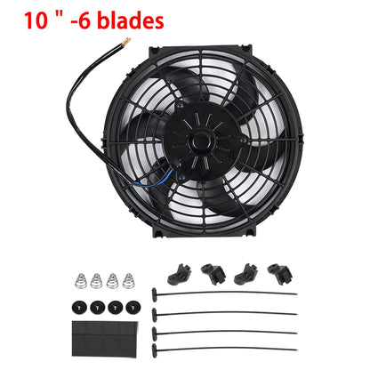 Universal 7/9/10/12/14/16 Inch 12V 80W Lame de ventilateur de refroidissement de voiture radiateur – Kit ventilateur de climatisation électrique 2100RPM